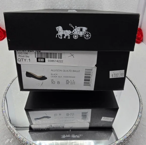 Coach Allyson Quilted Ballet Flats Classic Black Leather Women"s 10 - Picture 16 of 16